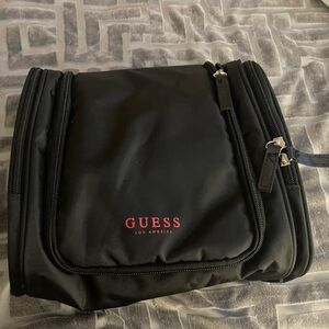 GUESS Black Toiletry Bag with Red Logo